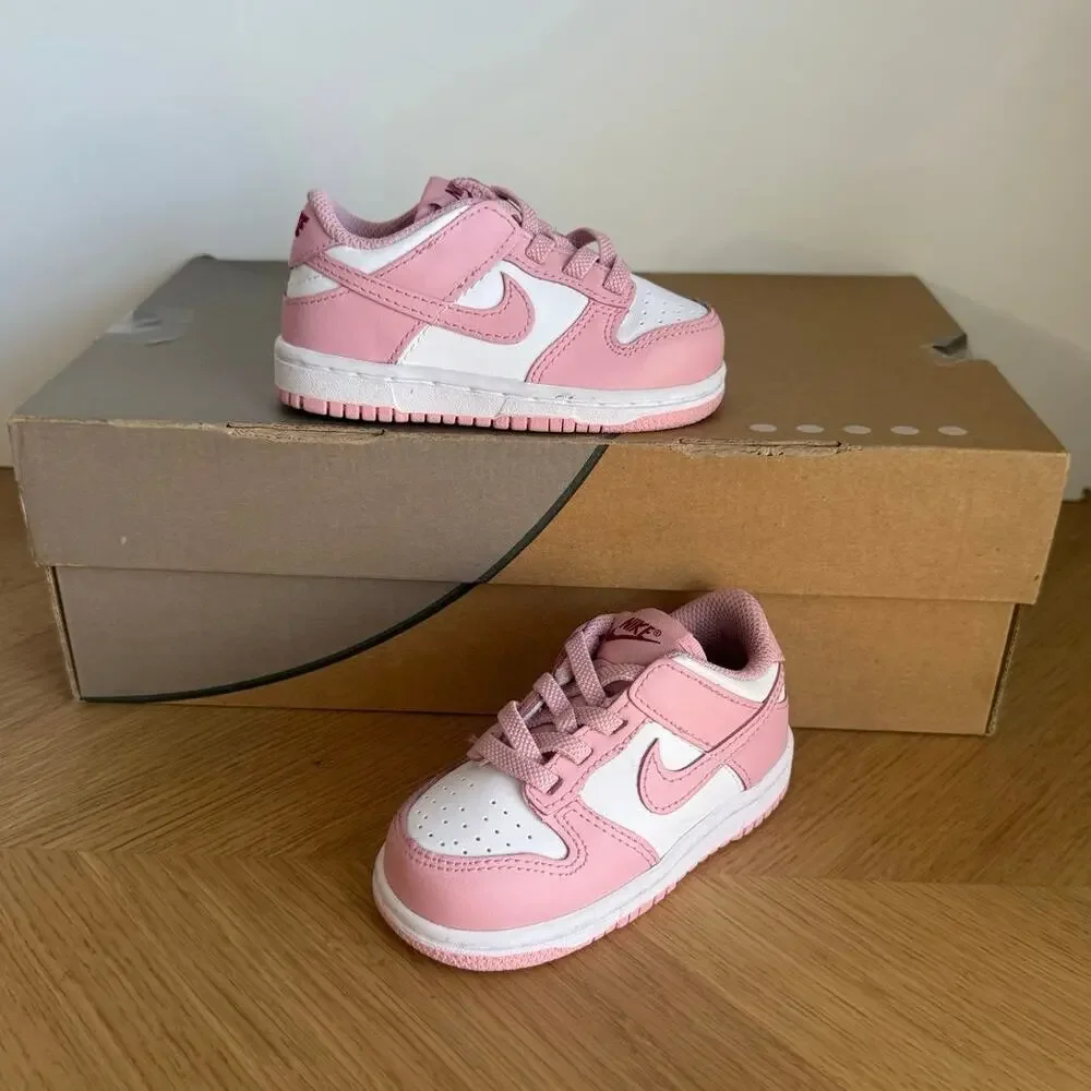 Nike Dunk Low Pink/White Toddler Sneakers- SZ 6 C